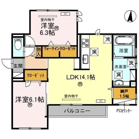 カルム アビタシオン北出島の物件間取画像